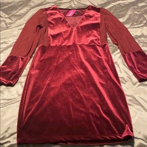 Burgundy mini dress